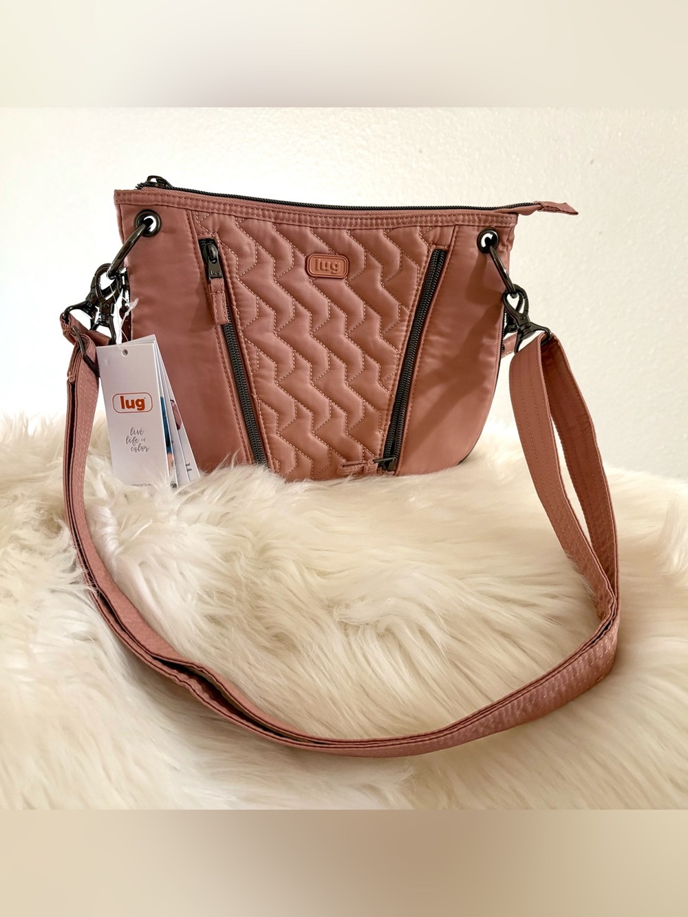 NWT Lug Pink Swivel Convertible Crossbody Bag